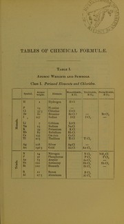 Cover of: Tables of chemical formulae