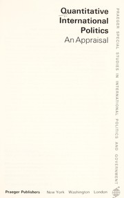 Cover of: Quantitative international politics: an appraisal
