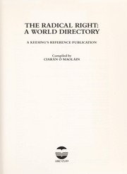 Cover of: The Radical Right - a World Directory (Keesing's Reference Publications)