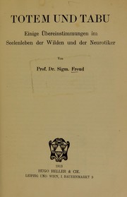 Totem und Tabu by Sigmund Freud