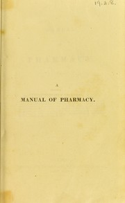 Cover of: A manual of pharmacy
