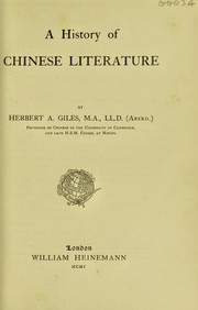 Cover of: A history of Chinese literature by Herbert Allen Giles
