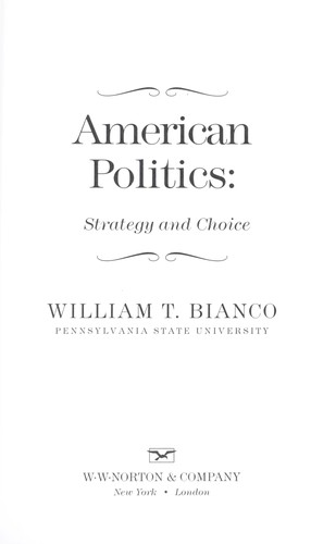 American politics : strategy and choice by