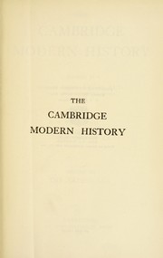 Cover of: The Cambridge modern history: The latest age