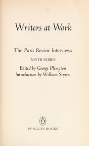Cover of: Writers at work: the Paris review interviews.