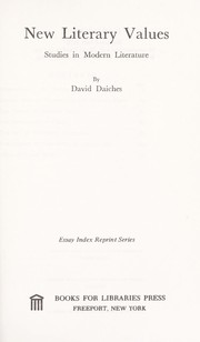 Cover of: New Literary Values by David Daiches