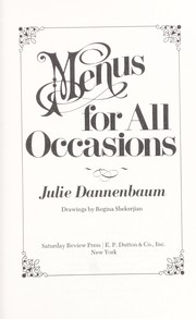 Cover of: Menus for all occasions