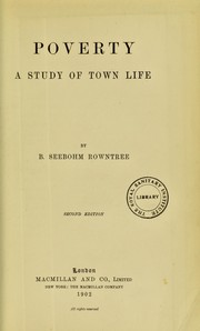 Cover of: Poverty: a study of town life
