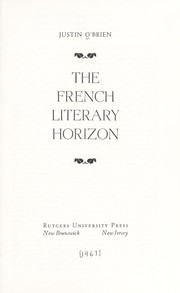 Cover of: The French literary horizon.