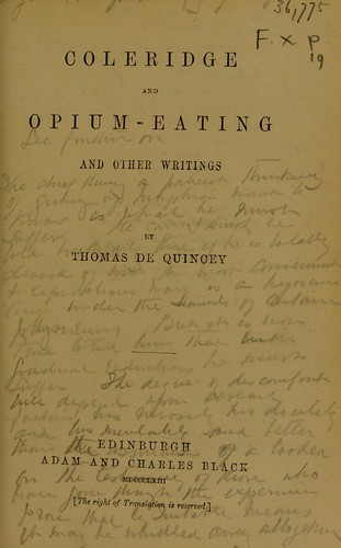 Coleridge and opium-eating, and other writings