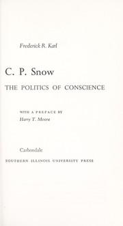 Cover of: C. P. Snow: the politics of conscience.