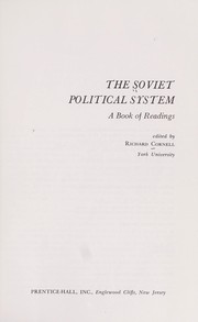 Cover of: The Soviet political system: a book of readings.