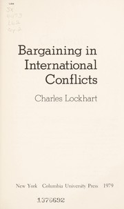 Cover of: Bargaining in international conflicts