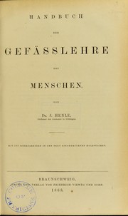 Cover of: Handbuch der Gef©Þsslehre des Menschen
