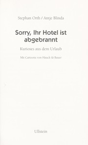 Cover of: Sorry, Ihr Hotel ist abgebrannt by Stephan Orth