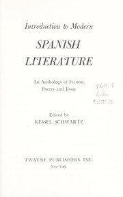 Cover of: Introduction to modern Spanish literature: an anthology of fiction, poetry, and essay.