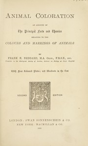 Cover of: Animal coloration: an account of the principal facts and theories relating to the colours and markings of animals