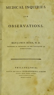 Cover of: Medical inquiries and observations