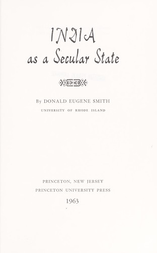 India as a secular state.