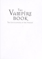 Cover of: The vampire book: the encyclopedia of the undead