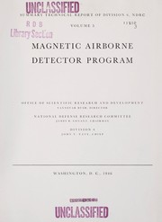 Cover of: Magnetic airborne detector program
