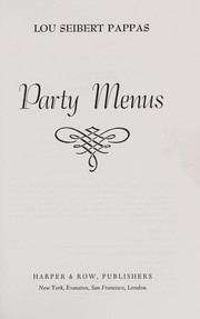 Cover of: Party menus