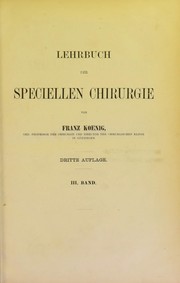Cover of: Lehrbuch der speciellen Chirurgie ...