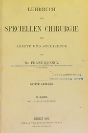 Cover of: Lehrbuch der speciellen Chirurgie ...