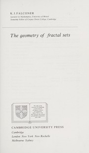 Cover of: The geometry of fractal sets. by Kenneth J. Falconer