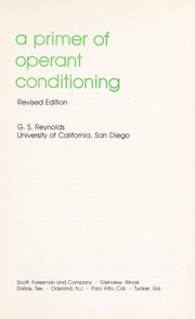 Cover of: A primer of operant conditioning