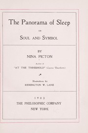 Cover of: The panorama of sleep, or, Soul and symbol