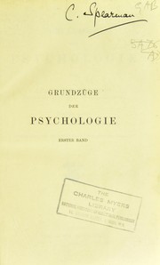 Cover of: Grundzüge der Psychologie