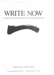 Cover of: Write now : a complete self-teaching program for better handwriting by 
