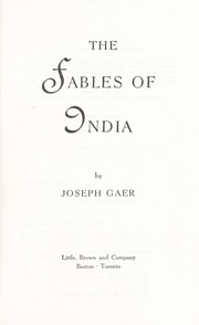 Cover of: The fables of India.