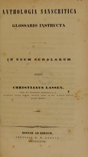 Cover of: Anthologia Sanscritica glossario instructa