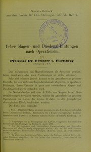 Cover of: Ueber Magen- und Duodenal-Blutungen nach Operationen
