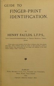 Cover of: Guide to finger-print identification