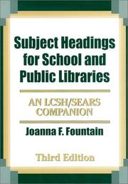 Cover of: Subject headings for school and public libraries by Joanna F. Fountain