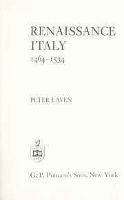 Renaissance Italy, 1464-1534 by Peter Laven