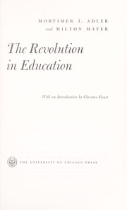 The revolution in education by Mortimer J. Adler