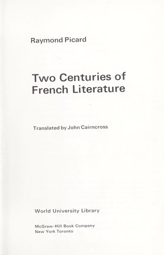 Two centuries of French literature.