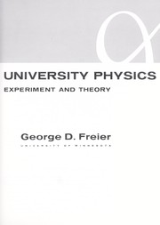 Cover of: University physics: experiment and theory