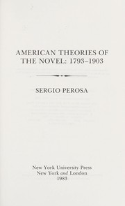 Cover of: American theories of the novel, 1793-1903