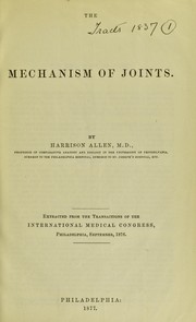 Cover of: The mechanism of joints