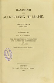 Cover of: Handbuch der allgemeinen Therapie