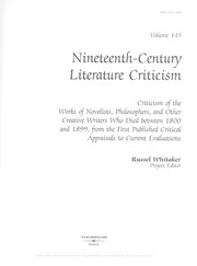 Cover of: Nineteenth-Century Literature Criticism, Vol. 145