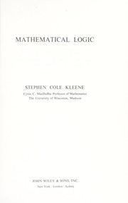 Cover of: Mathematical Logic