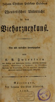 Cover of: Theoretischer Unterricht in der Vieharzneykunst