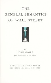 Cover of: The general semantics of Wall Street.