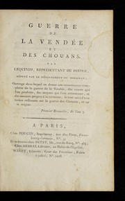Cover of: Guerre de la Vende e et des Chouans